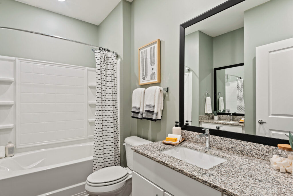 Bathroom with double vanities