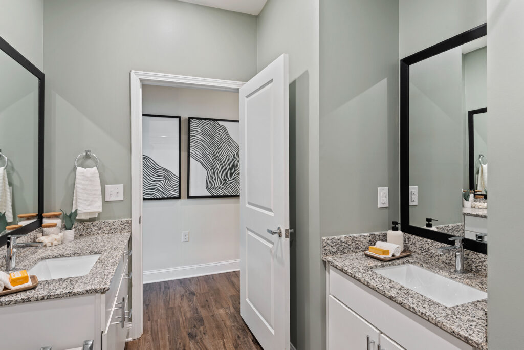 Bathroom with double vanities