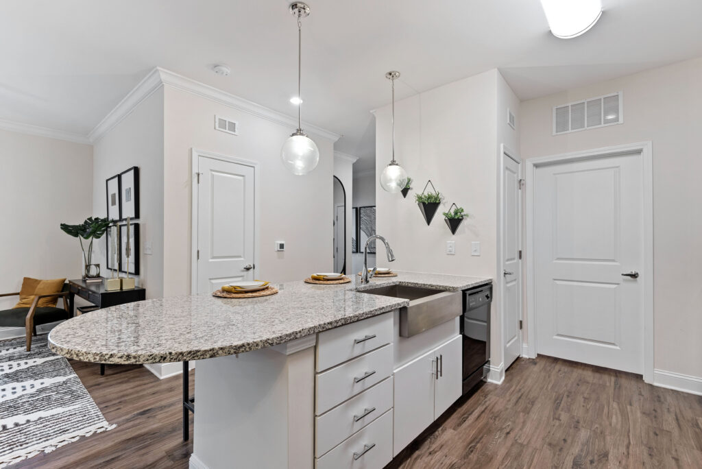 Kitchen with granite counter tops